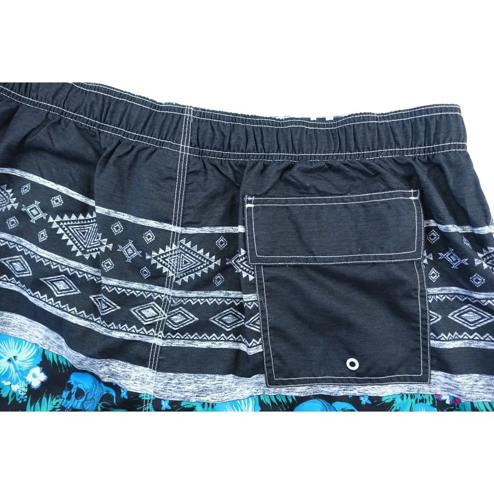Joe Boxer Board Shorts Men XXL Skulls Floral Brief Mesh Lining Pockets Swim